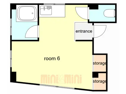 春木ビル(ワンルーム/2階)の間取り写真