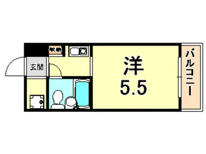 カサベラ岡本(1K/5階)の間取り写真