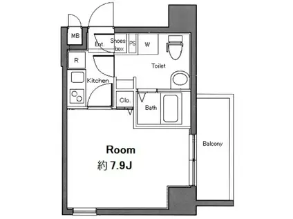 ガラ・ステージ目黒不動前(1K/10階)の間取り写真