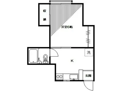 和一コーポ(1K/2階)の間取り写真