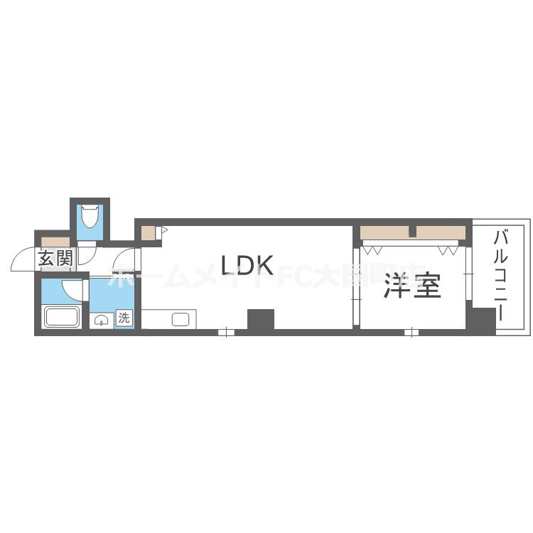 BROAD阿倍野阪南町RESIDENCE(1LDK/6階)の間取り写真