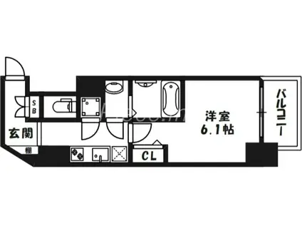 レジュールアッシュOSAKAデイフィール(1K/11階)の間取り写真