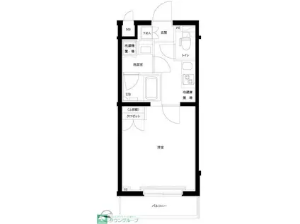 ルーブル武蔵中原弐番館(1K/5階)の間取り写真