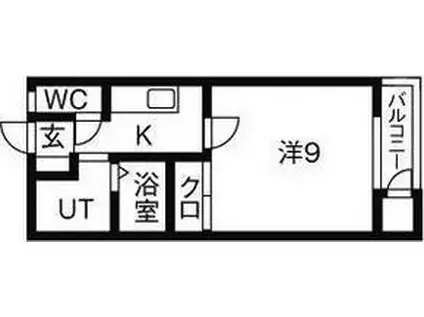 ユナイテッド(1K/2階)の間取り写真