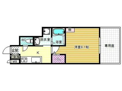 アムール福(1K/2階)の間取り写真