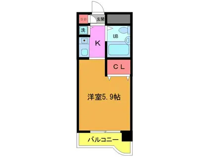 ジョイフル船橋(ワンルーム/6階)の間取り写真