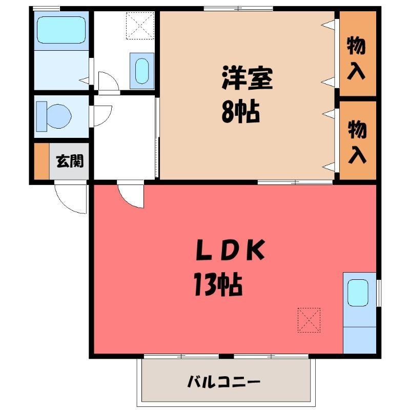 アビイロード II(1LDK/1階)の間取り写真
