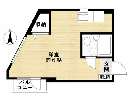 財成麻布ビル(1K/2階)の間取り写真
