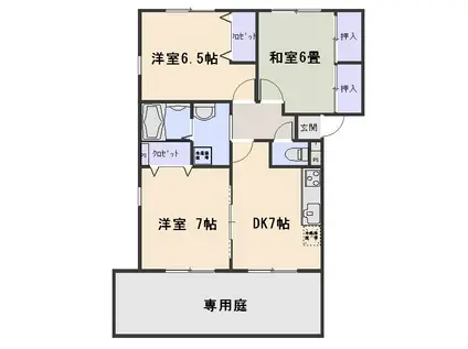 リュミエール M棟(3DK/1階)の間取り写真