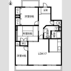 三旺マンション第二社台(3LDK/2階)の間取り写真