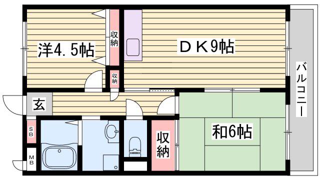 エトワール西神戸(2DK/3階)の間取り写真
