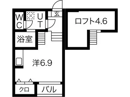 STAGE鶴舞(1K/2階)の間取り写真