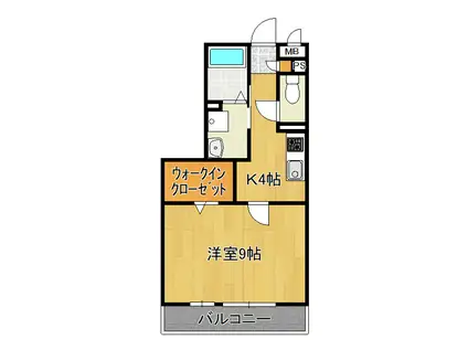 パークヒル櫻山 I(1K/2階)の間取り写真