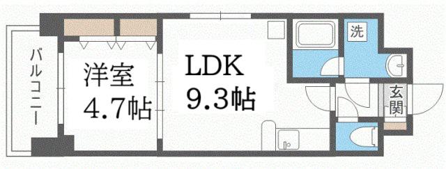 アーバネックス福島(1LDK/11階)の間取り写真