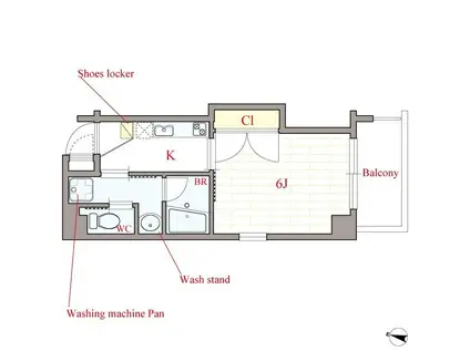 PARK HILLS(1K/13階)の間取り写真