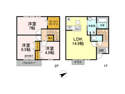 セゾンド オリオン(3LDK/1階)の間取り写真