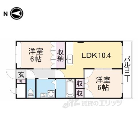 ラ・ポーラ滝川12(2LDK/3階)の間取り写真