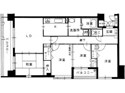 シーブリーズ姪浜(4LDK/3階)の間取り写真