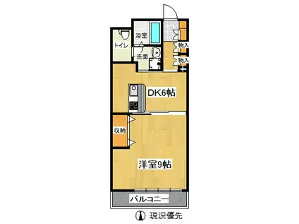 ダイヤ21下条(1DK/3階)の間取り写真