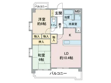 グランドメゾン神ノ倉(2LDK/2階)の間取り写真