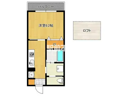 グレイスコート(1K/2階)の間取り写真