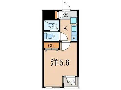 ガーデンコート26(1K/1階)の間取り写真