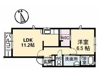ハイライフ翠町(1LDK/2階)の間取り写真