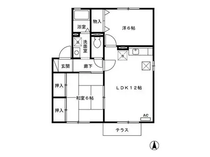 フォレストイン小路(2LDK/1階)の間取り写真
