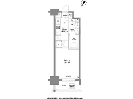 コンフォリア三田イースト(1K/4階)の間取り写真