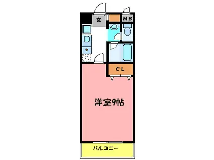 セルサス大道壱番館(1K/2階)の間取り写真