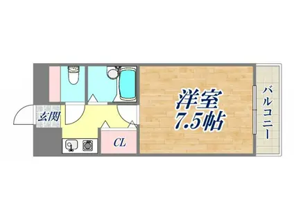 アパルト14(1K/1階)の間取り写真