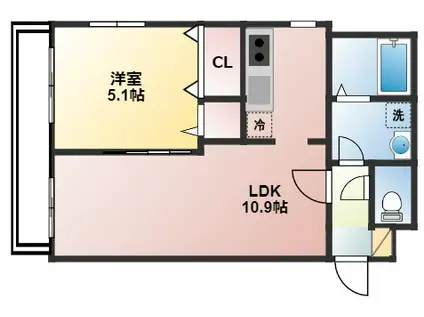 RIRIA幕張壱番館(1LDK/4階)の間取り写真