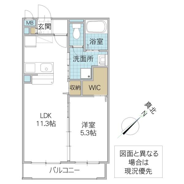カーサ桜土浦(1LDK/3階)の間取り写真