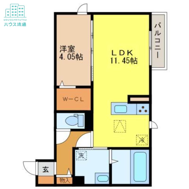 スカイメゾン(1LDK/1階)の間取り写真