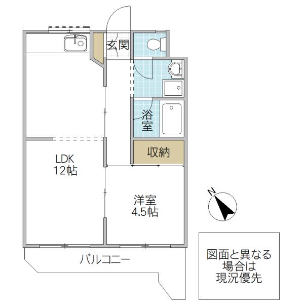 ソラーナ見川(1LDK/1階)の間取り写真