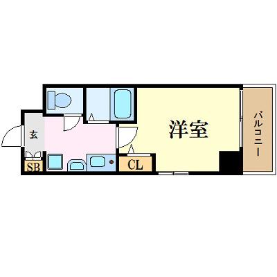エスリード南森町駅前(1K/2階)の間取り写真