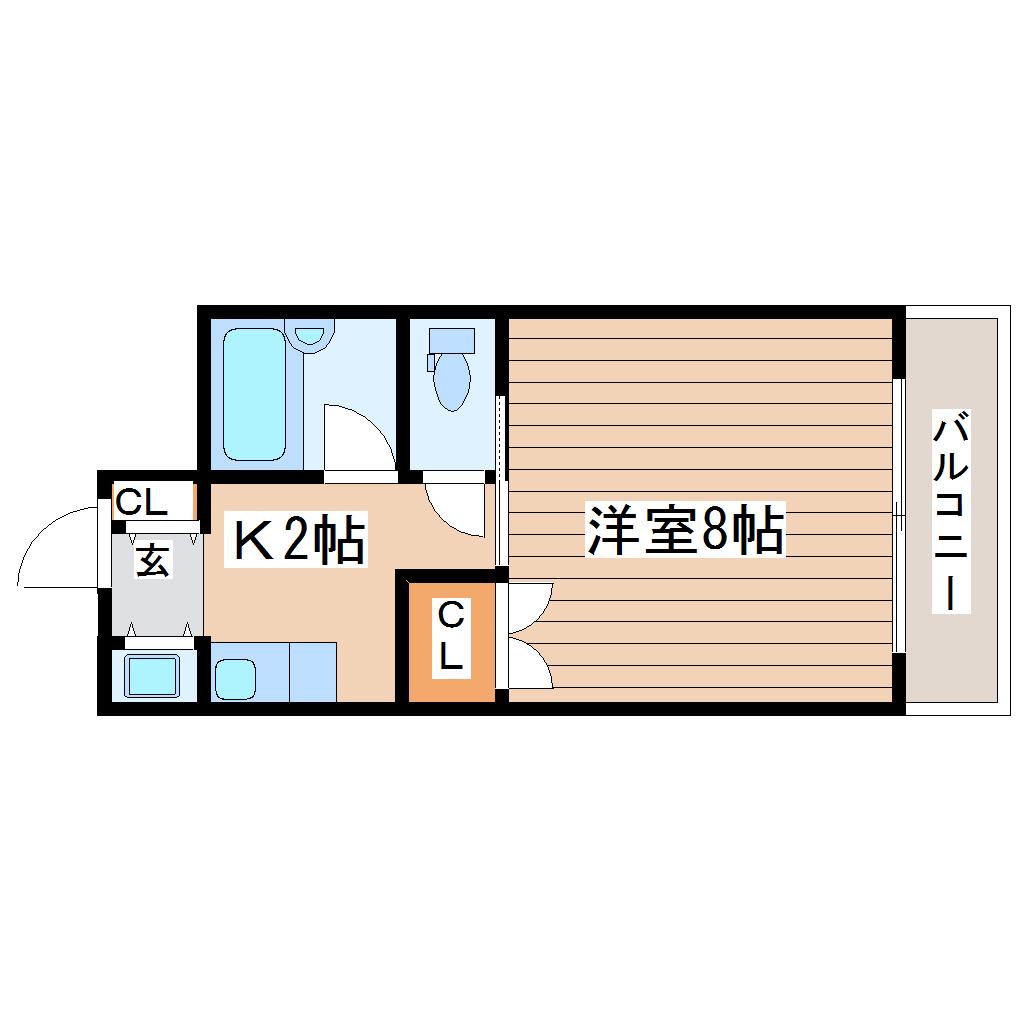 プランドビル北四番丁(1K/6階)の間取り写真