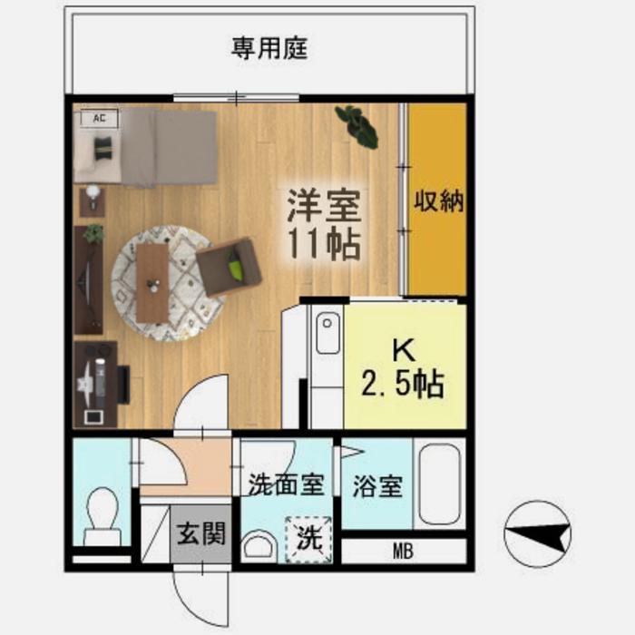 エストレノ(1K/3階)の間取り写真