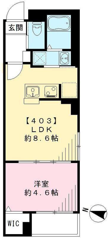 LE MATIN ル・マタン(1LDK/4階)の間取り写真