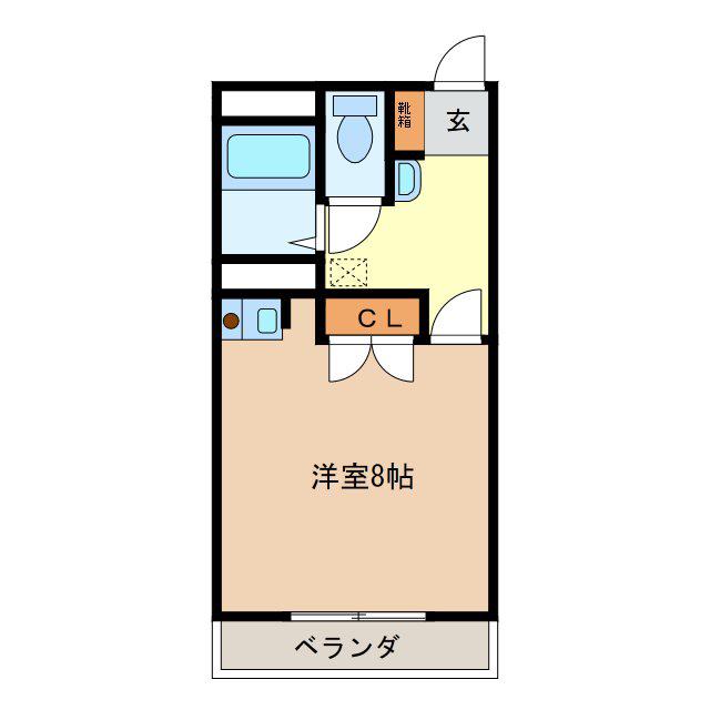 ル・アーブル(ワンルーム/3階)の間取り写真