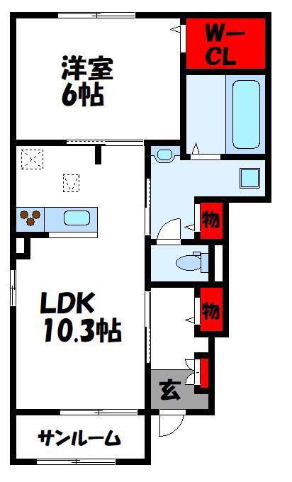 ボンボヤージュIII(1LDK/1階)の間取り写真