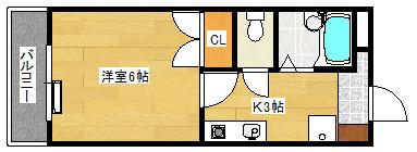 グレース国泰寺(1K/2階)の間取り写真