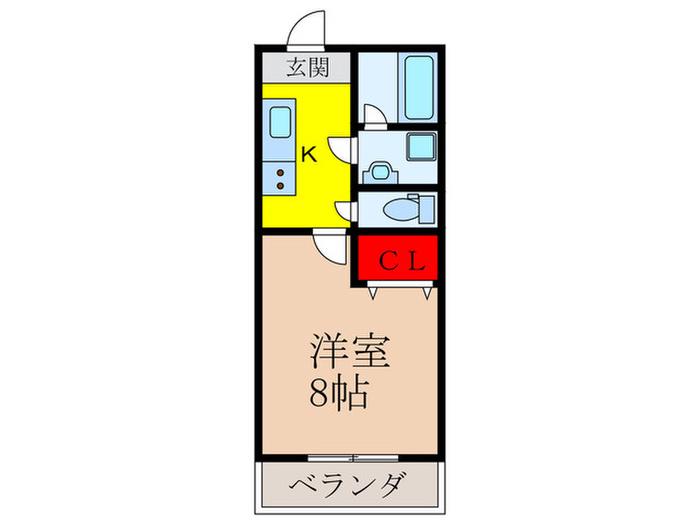 パウゼ西本町(1K/5階)の間取り写真