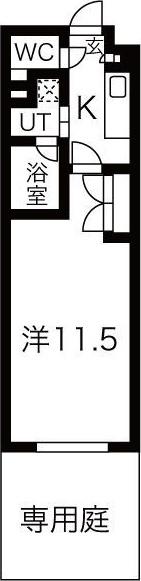 シティライフ本山東(1K/1階)の間取り写真