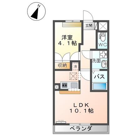 ルディーリベラ(1LDK/1階)の間取り写真
