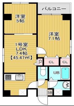 BLOOM錦糸町(2LDK/3階)の間取り写真