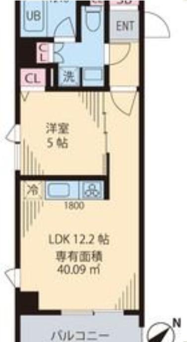 コートルミエール(1LDK/4階)の間取り写真