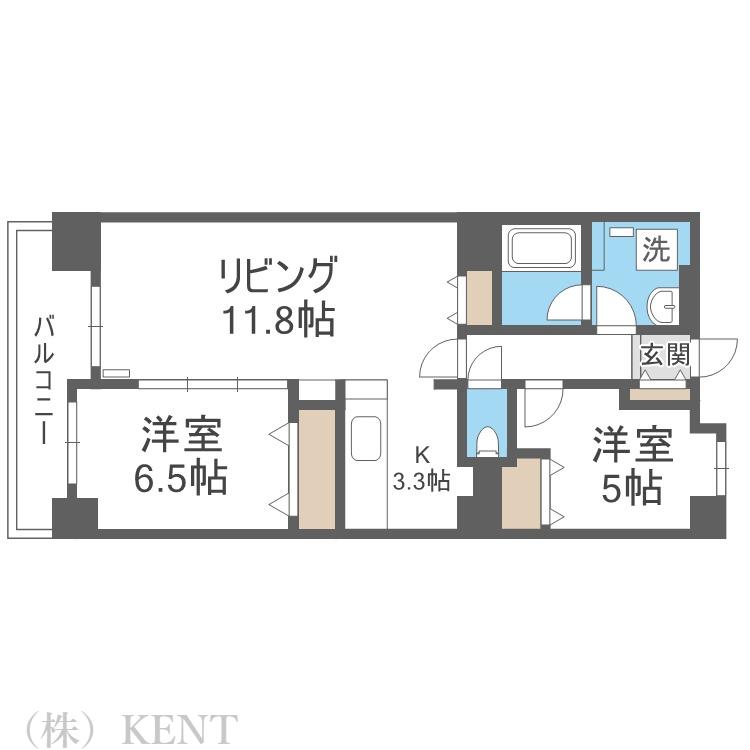 メイゾン琴似(2LDK/8階)の間取り写真