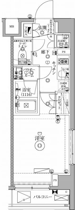 セジョリ池袋ウエスト(1K/6階)の間取り写真