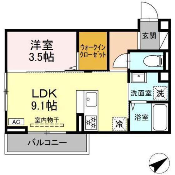 レグルス II(1LDK/3階)の間取り写真